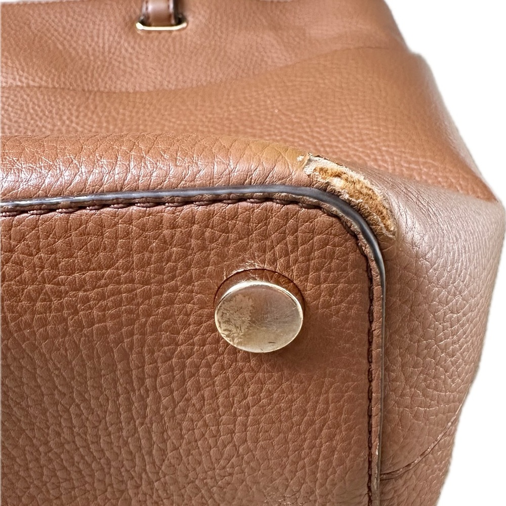 Michael Kors Bedford Medium Top Zip Pocket Tote in color Luggage - Picture 5 of 6